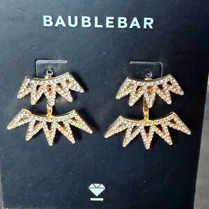 BaubleBar Sunray Ear Jackets Nordstrom NWT Gold Crystal Spiked Earrings
